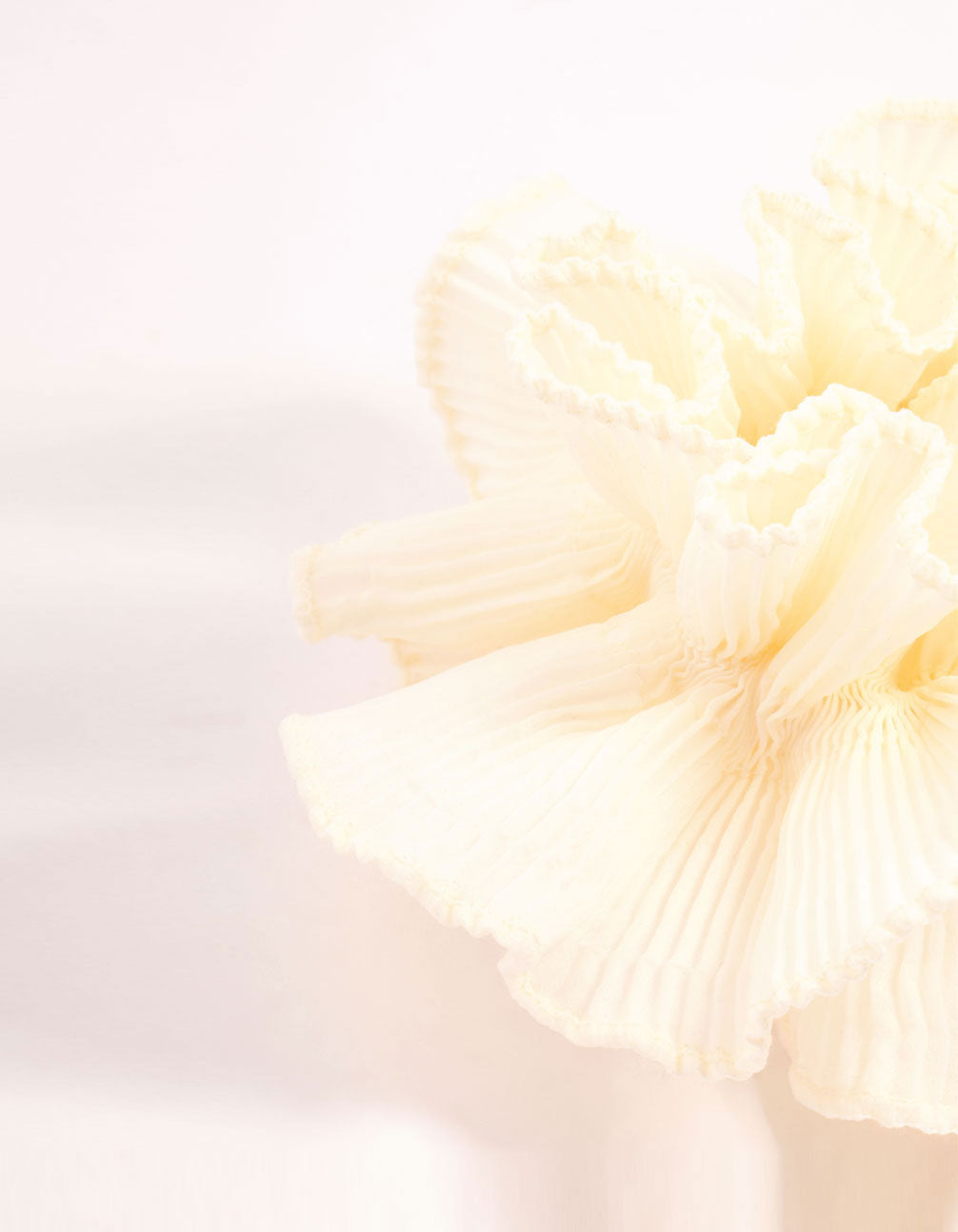 Large White Plisse Fabric Scarf