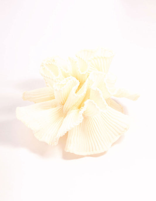 Large White Plisse Fabric Scarf