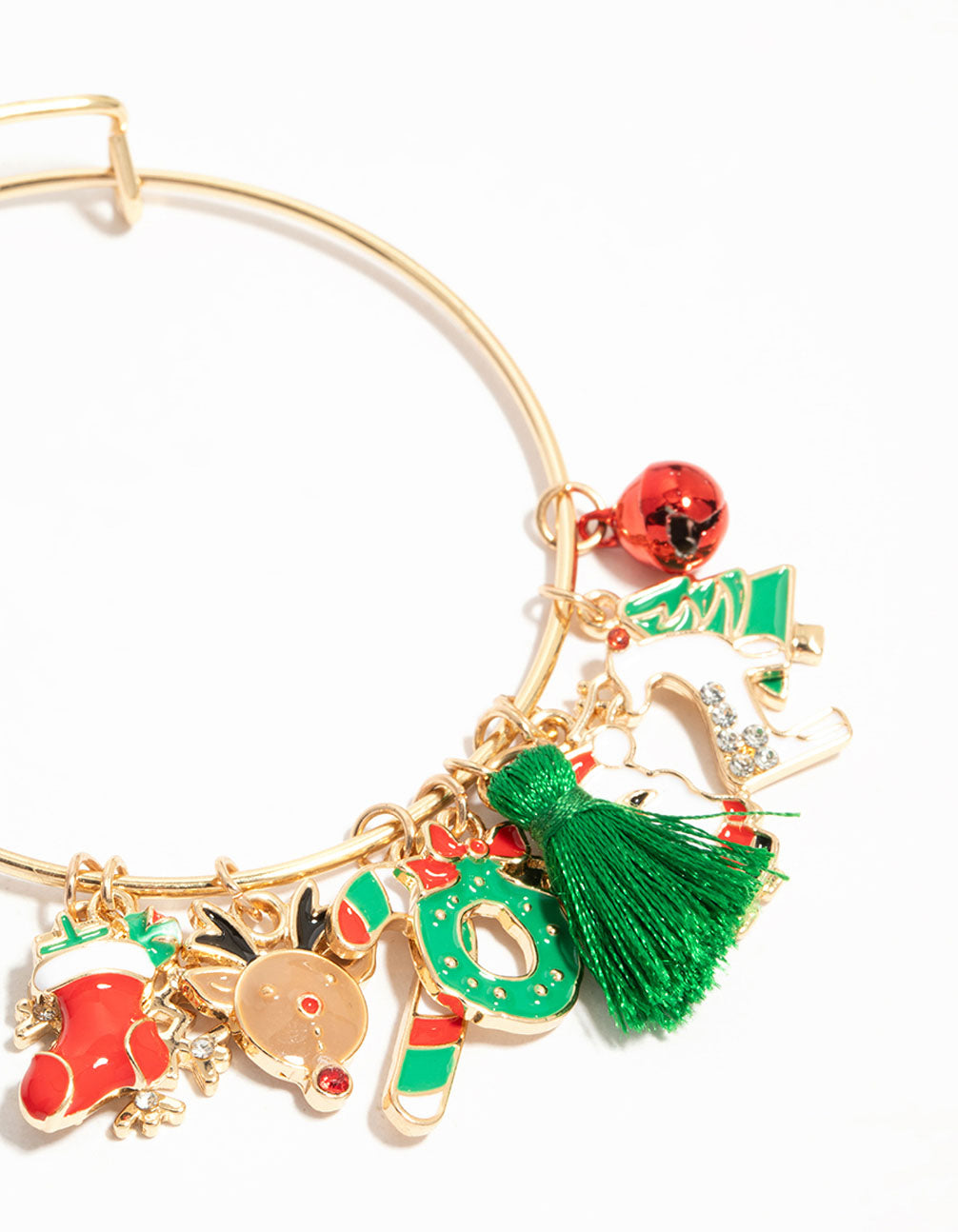 Kids Gold Santa & Reindeer Charm Bracelet