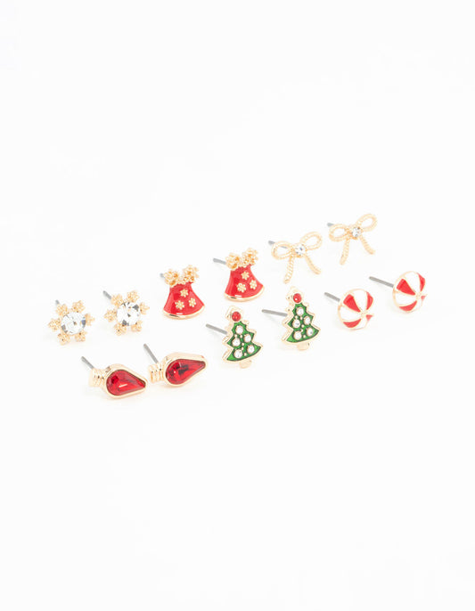 Kids Lolly & Bells Stud Earrings 6-Pack