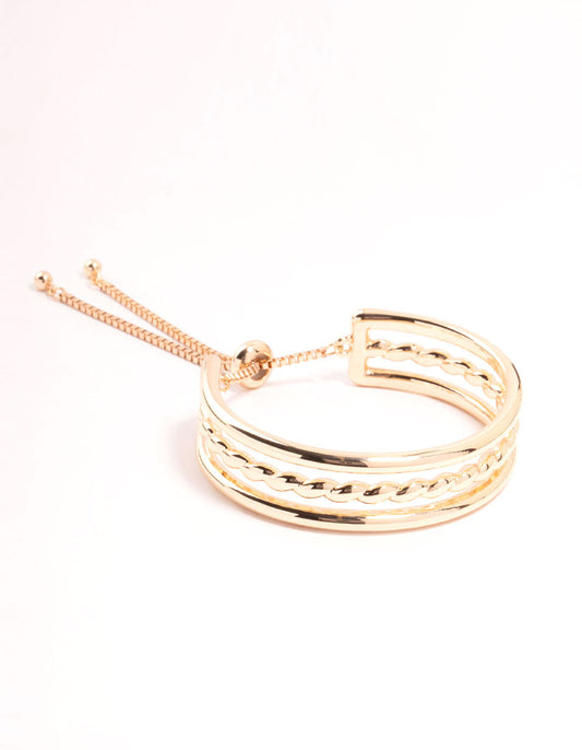 Gold Twisted Toggle Bracelet