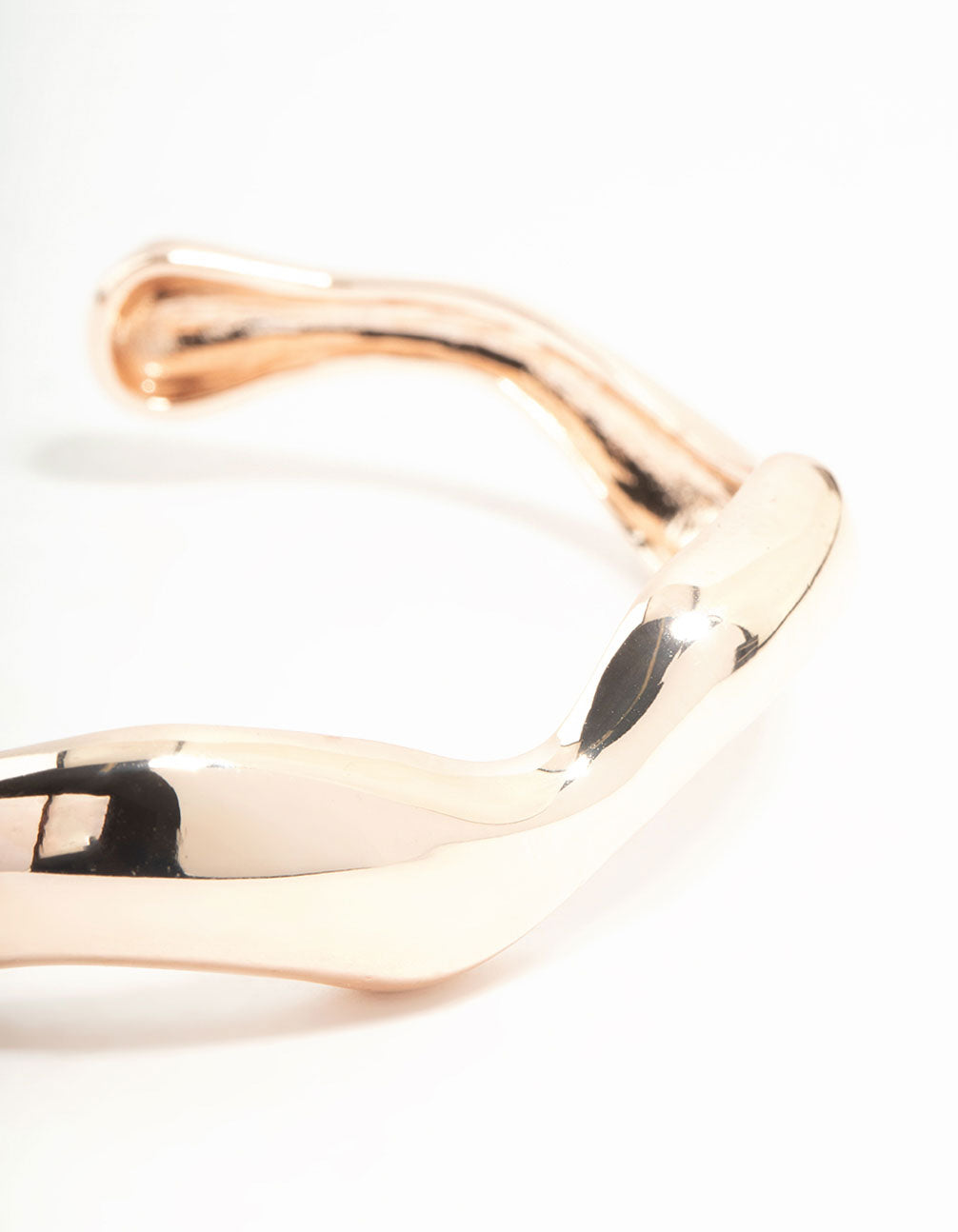 Rose Gold Plated Organic Wave Wrist Cuff