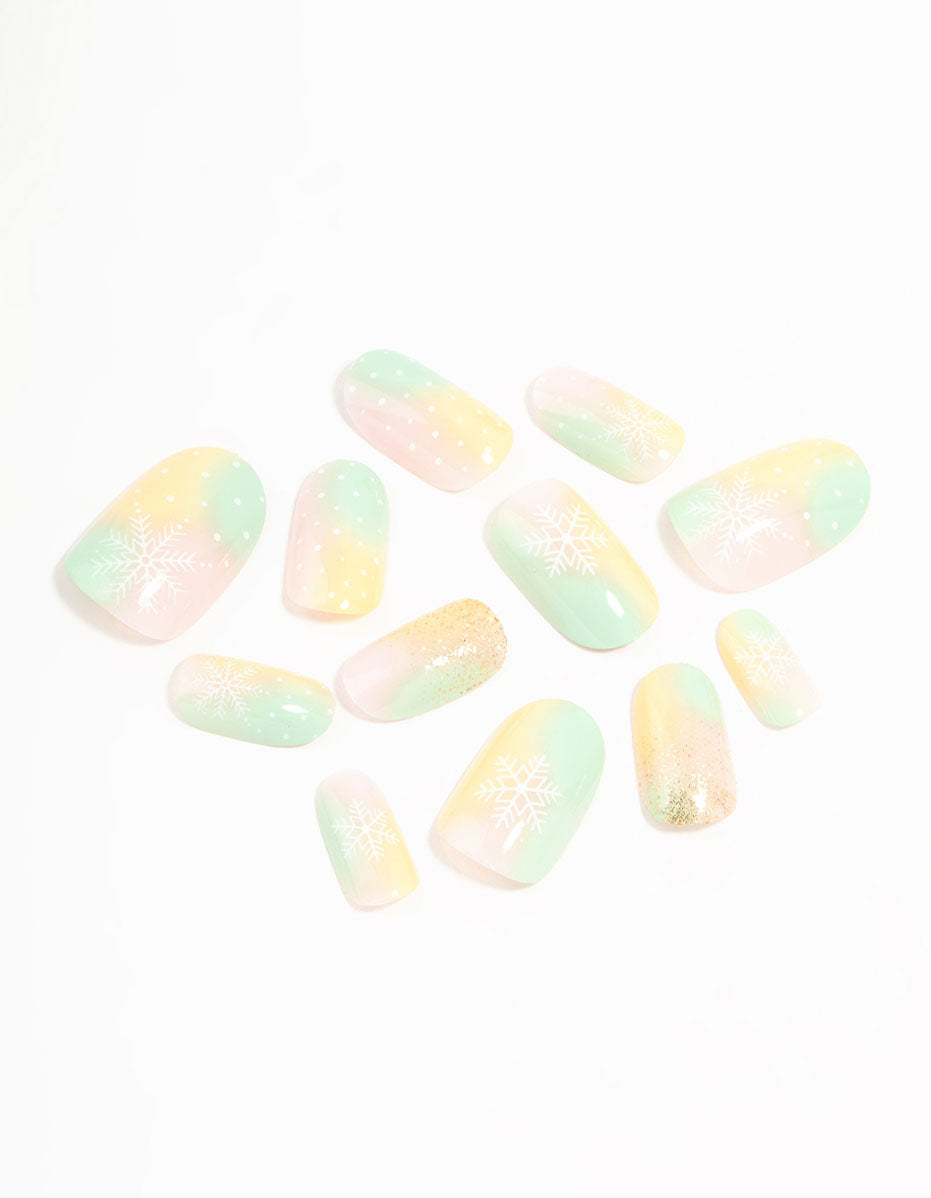Ombre Snowflake Press On Nail Set