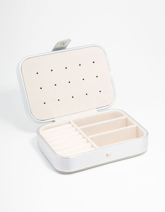 Iridescent PU Leather Rectangle Jewellery Case