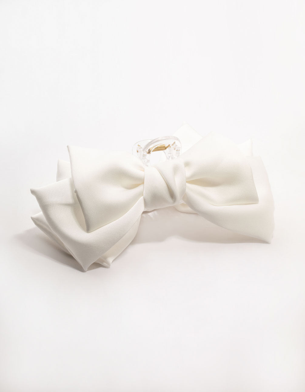 Large White Fabric Claw Clip