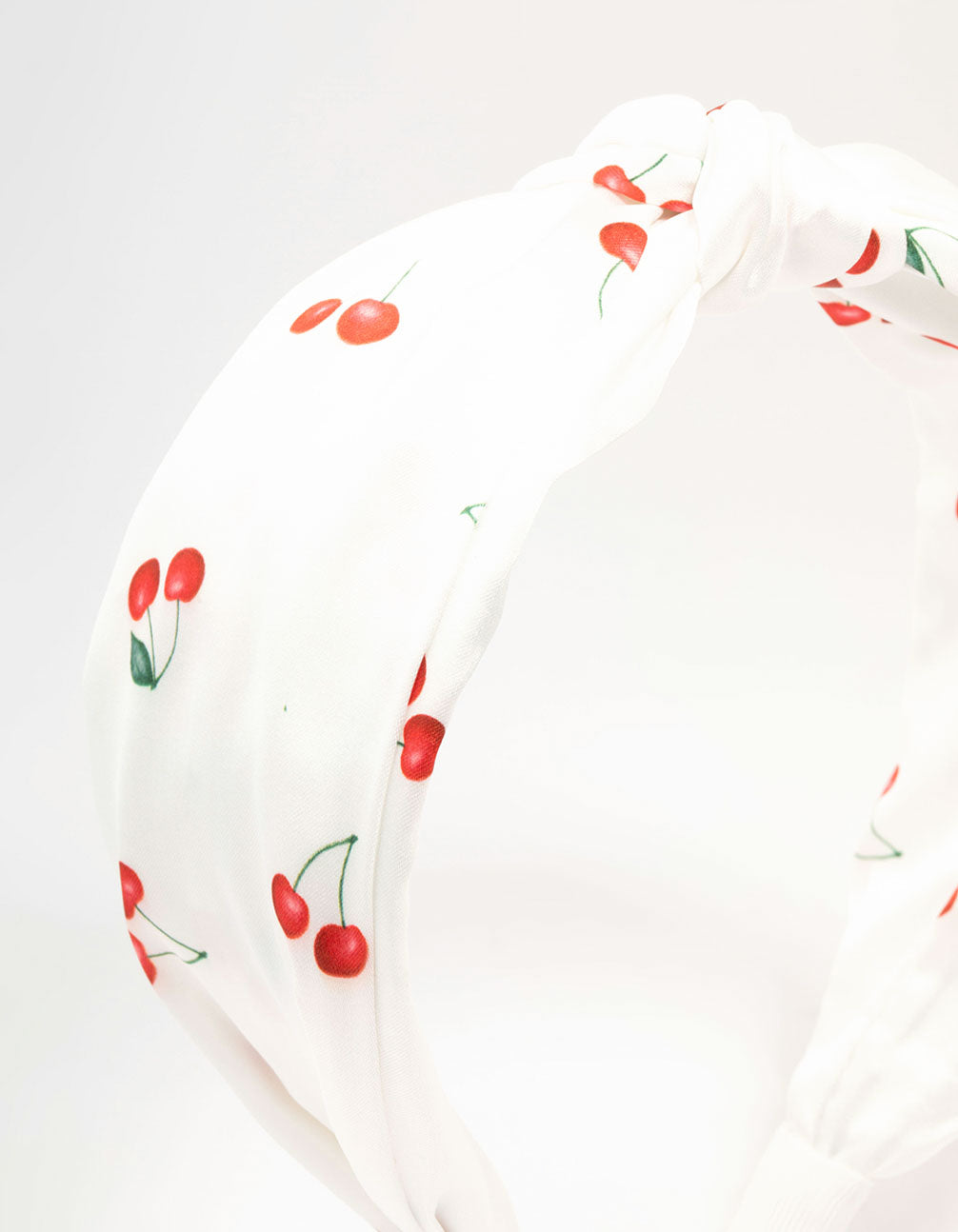 Twisted & Knotted Cherry Fabric Headband