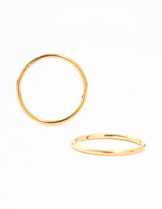 Gold Plated Titanium Sleeper Earrings 12 mm
