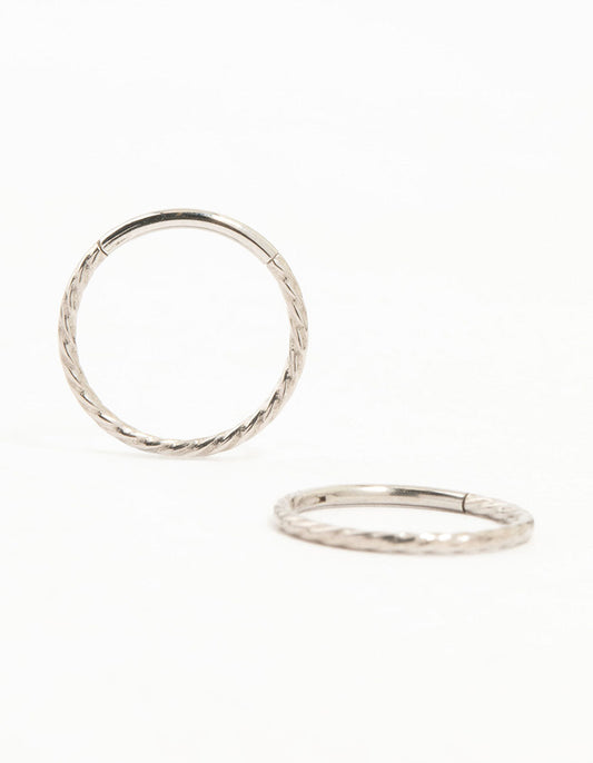 Titanium Rope Sleeper Earrings 12 mm