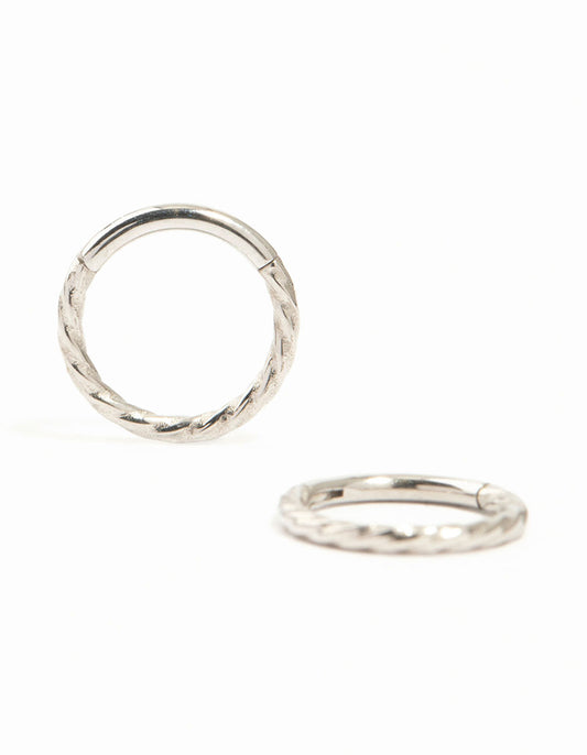 Titanium Twisted Sleeper Earrings 8 mm