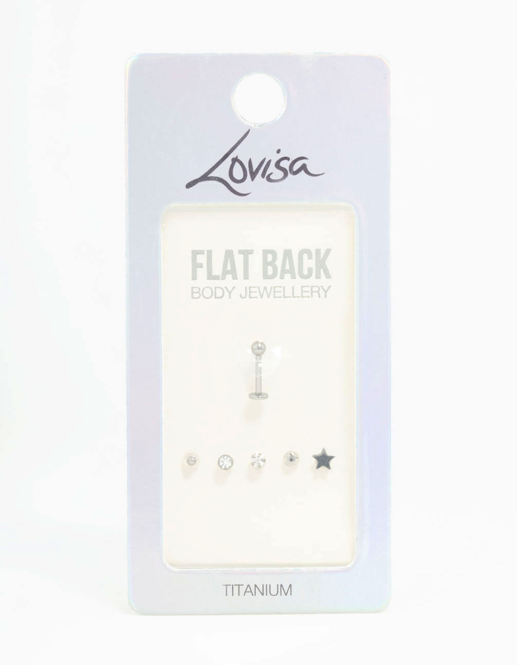 Titanium Diamante Star Flat Backs 6-Pack