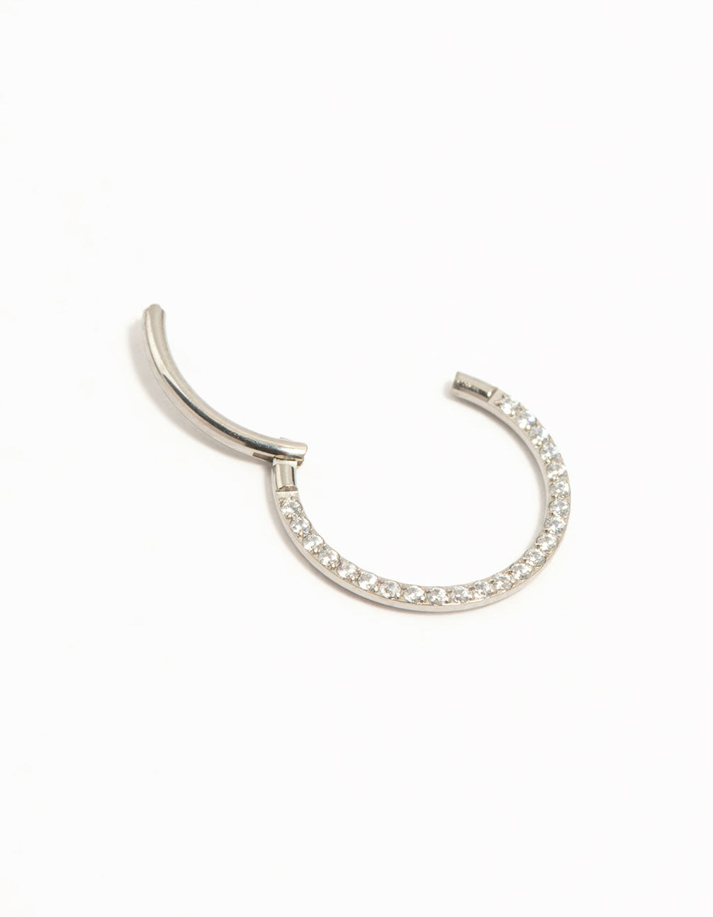 Titanium Cubic Zirconia Clicker Ring