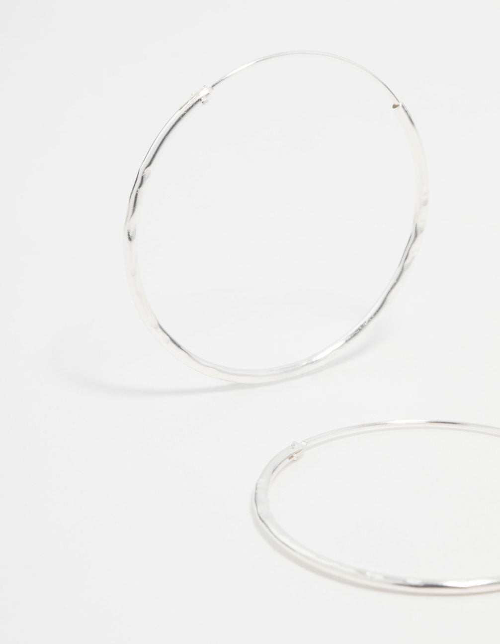 Sterling Silver Hammered Hoop Earrings
