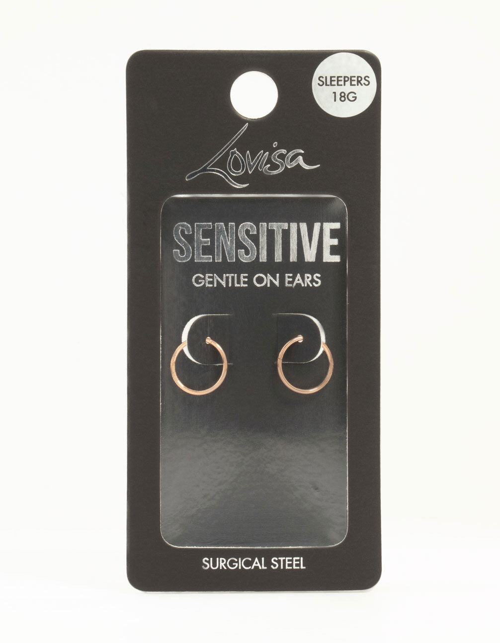 Rose Gold Plated Surgical Steel Medium Sleeper Earrings 10 mm