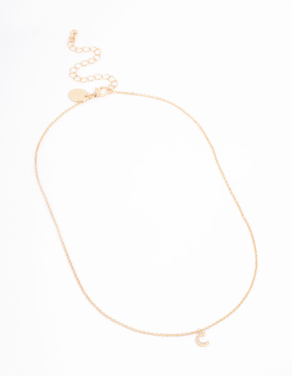 Gold Plated Cubic Zirconia Letter C Necklace
