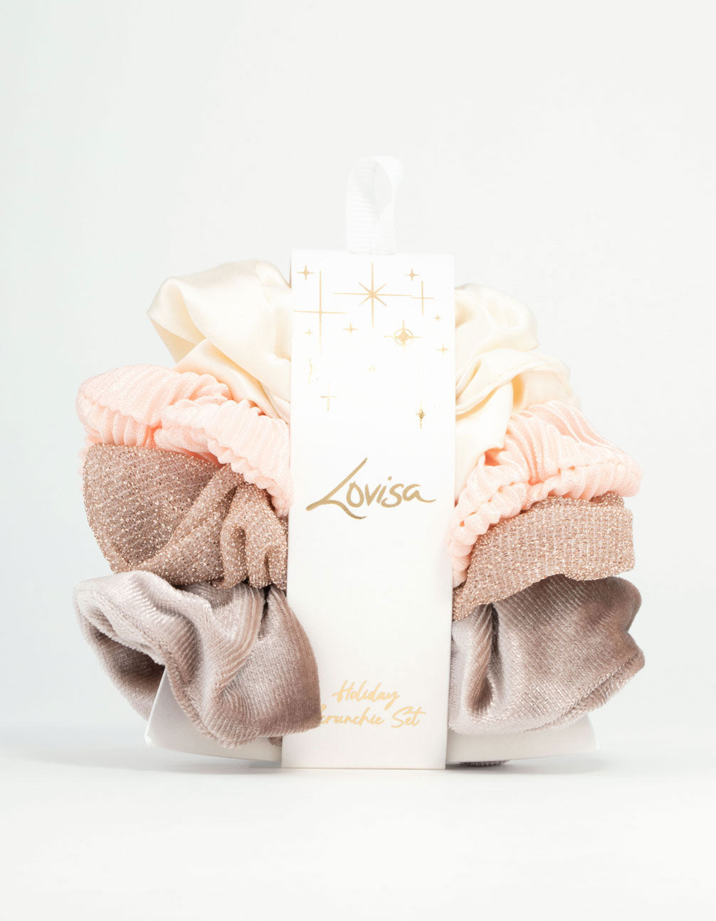 Ivory & Blush Scrunchies 4-Pack