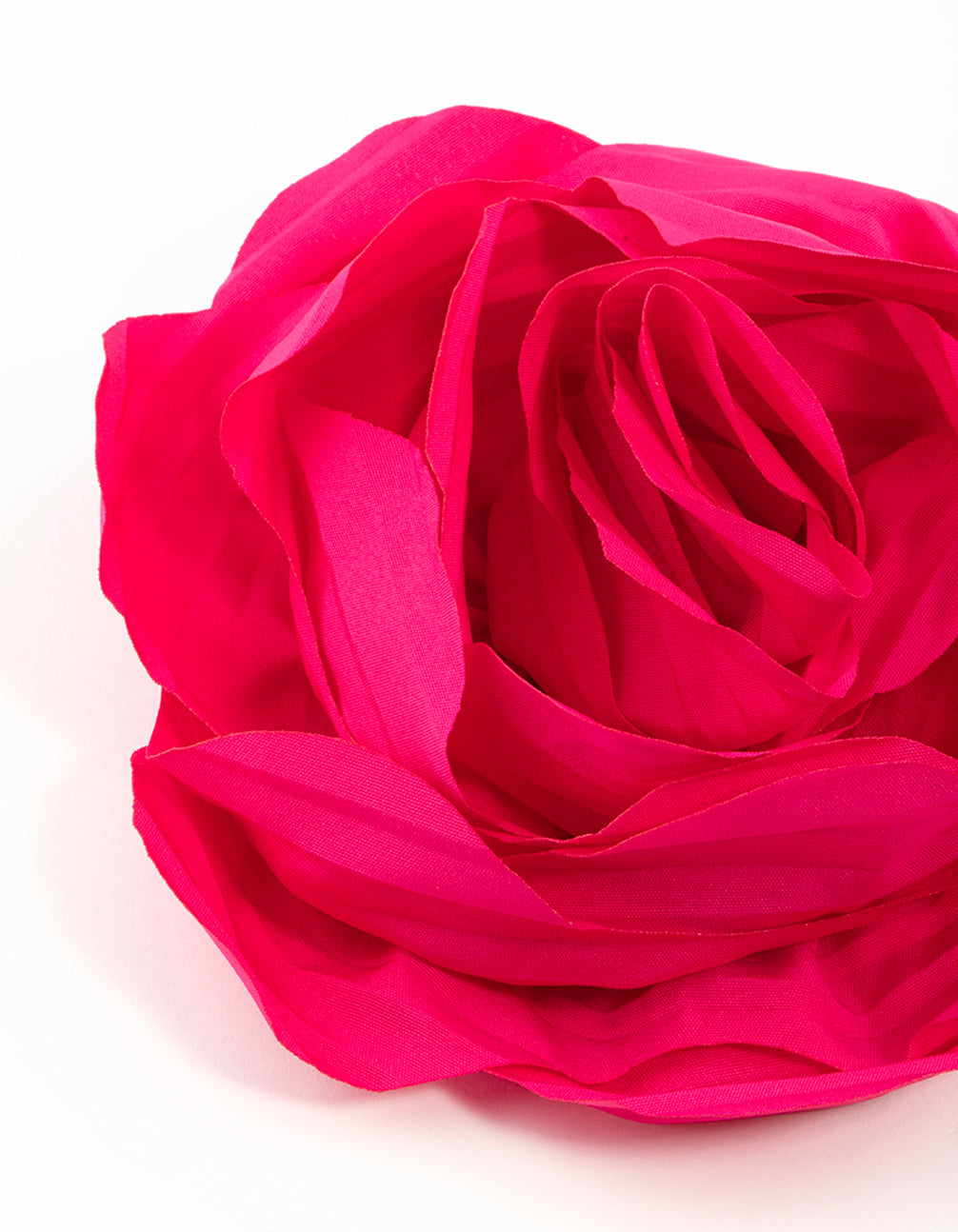 Pink Plisse Fabric Flower Clip