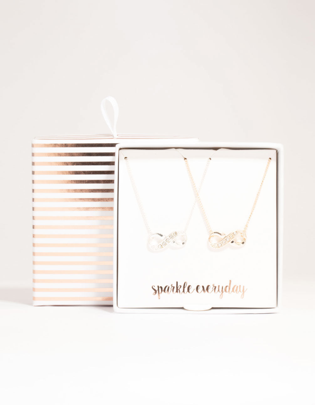 Mixed Metal Diamante Infinity Necklace 2-Pack