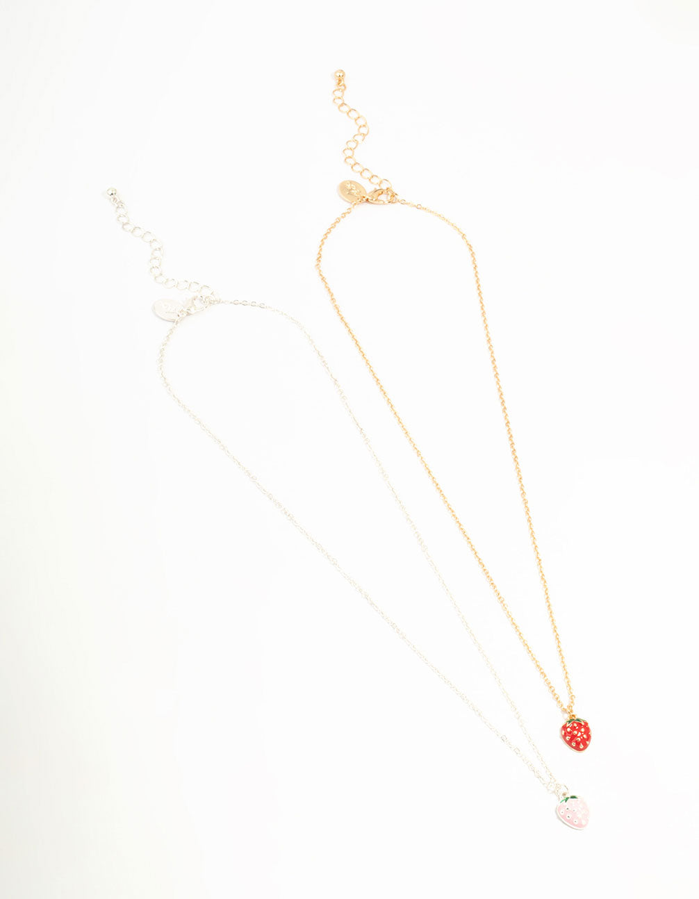 Mixed Metals Strawberry Necklaces 2-Pack