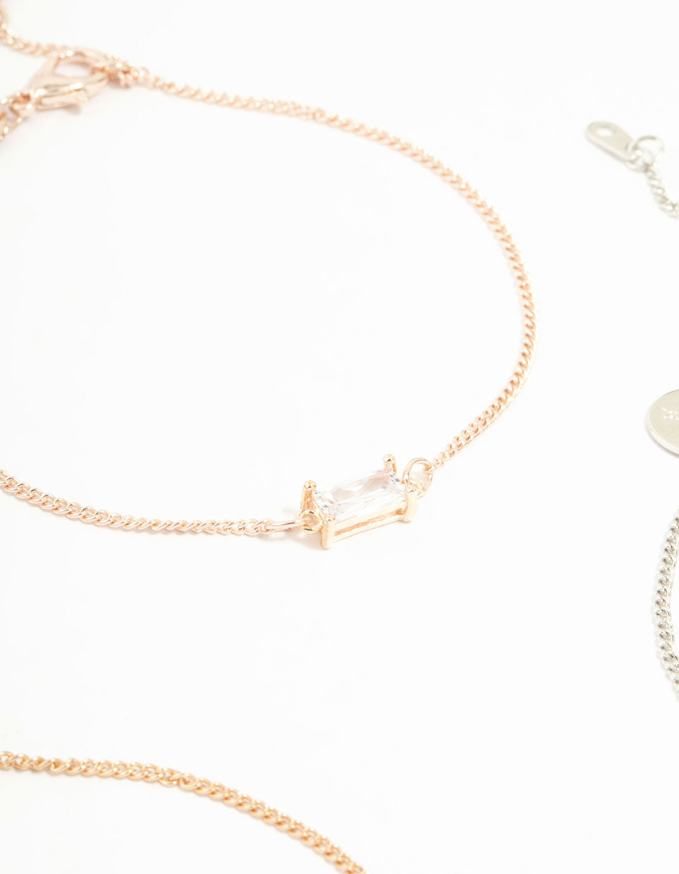 Mixed Metals  Cubic Zirconia Bracelets 3-Pack
