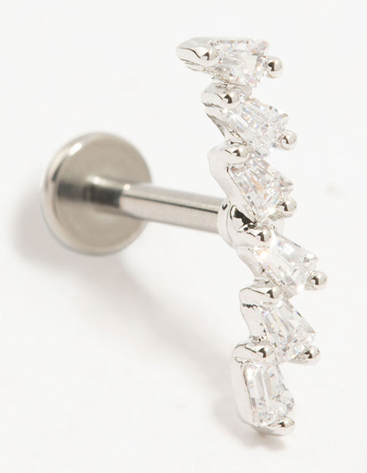 Titanium Baguette Cubic Zirconia Crawler Single Flatback