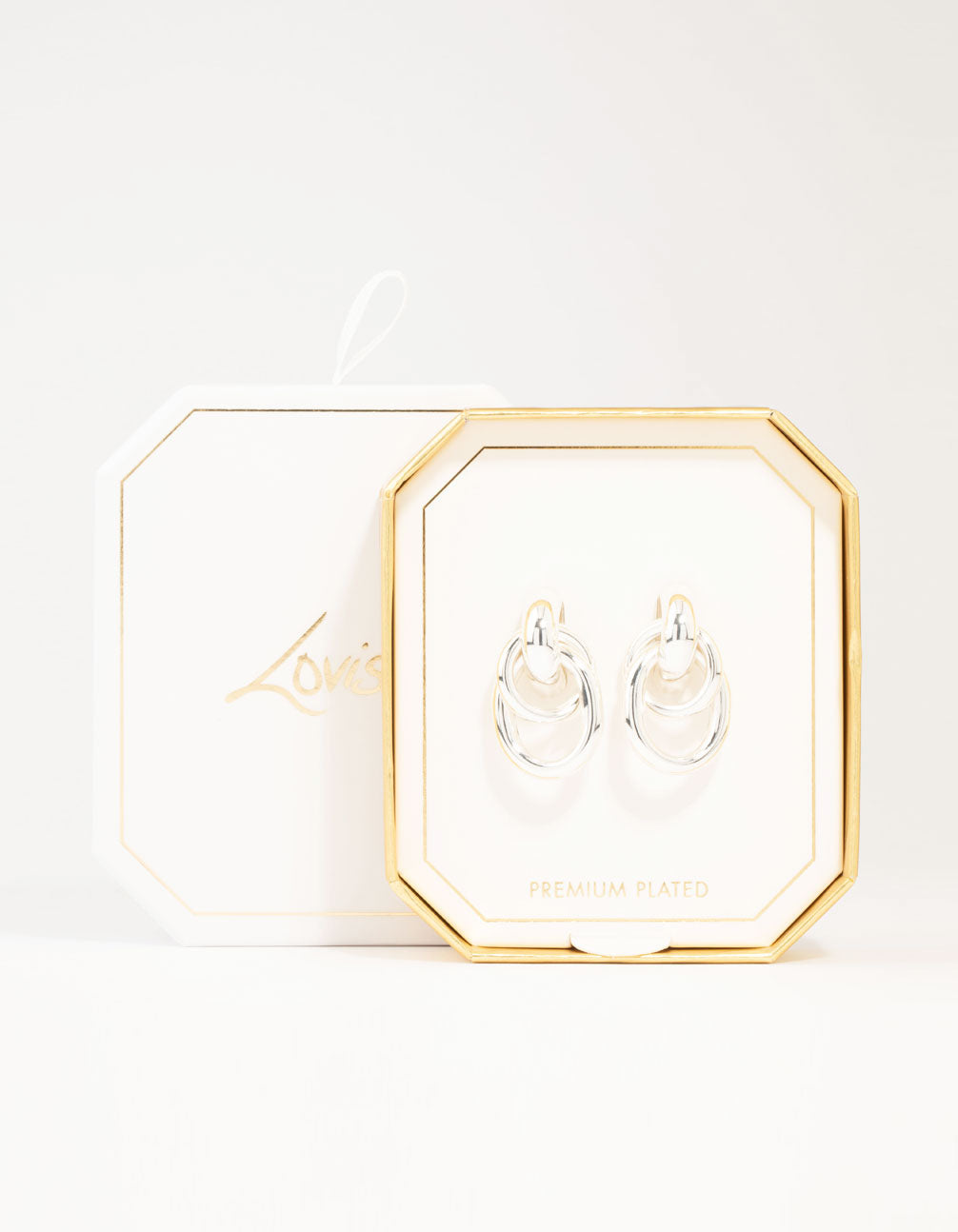 Silver Plated Door Knocker Drop Earrings