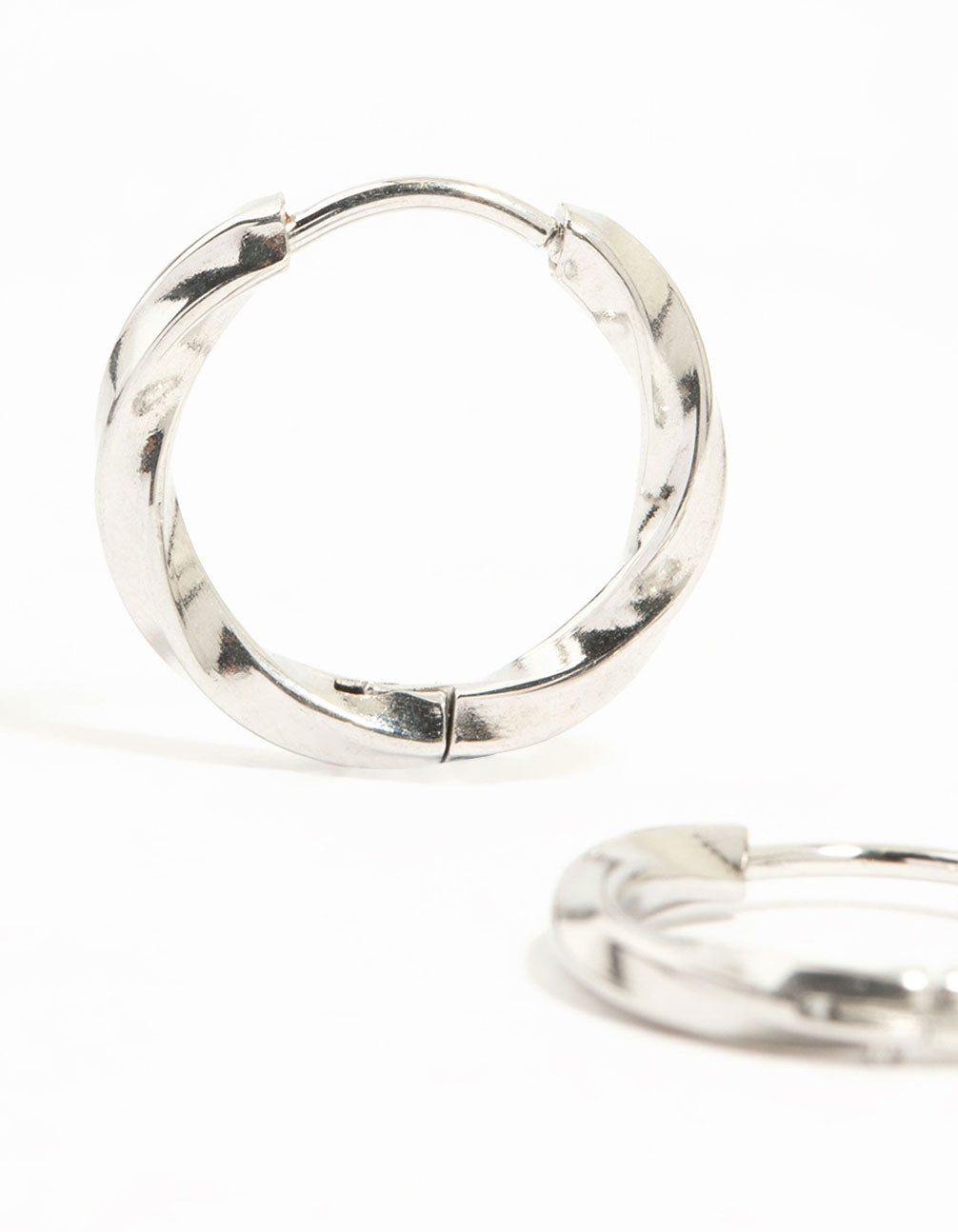 Waterproof Stainless Steel Twisted Hoop Earrings