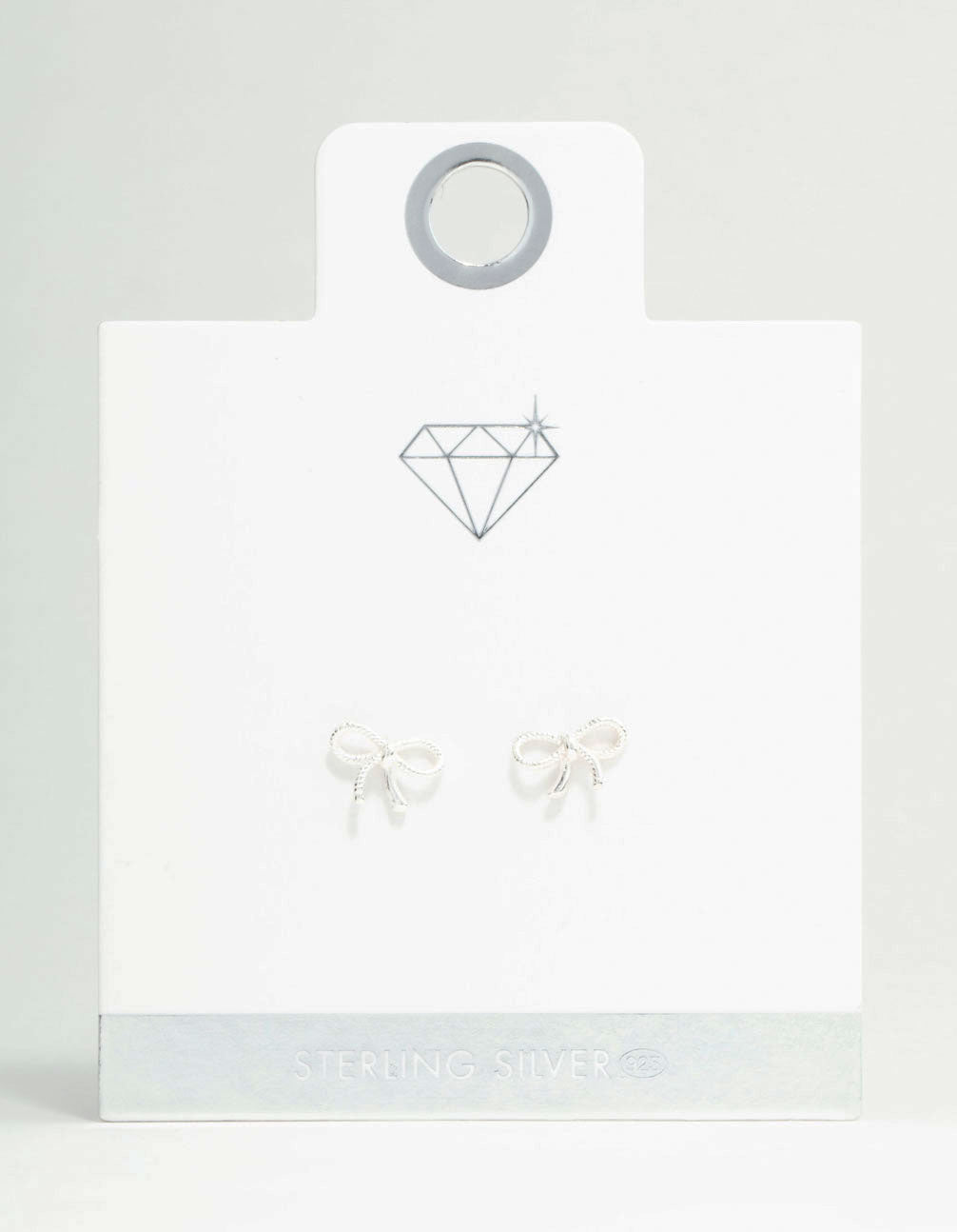 Sterling Silver Textured Bow Stud Earrings