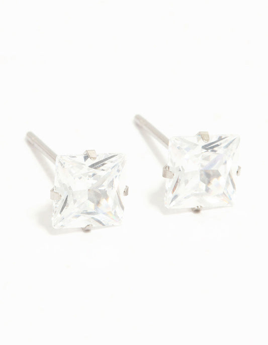 Waterproof  Diamante Stainless Steel Stud Earrings