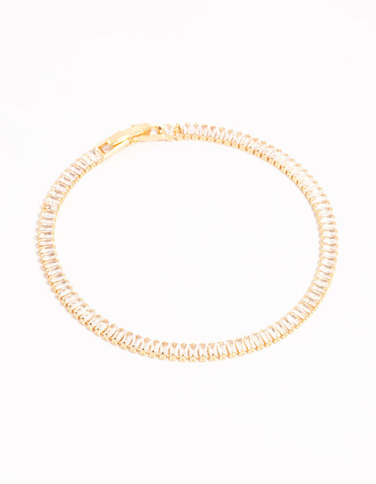 Gold Cubic Zirconia Tennis Bracelet