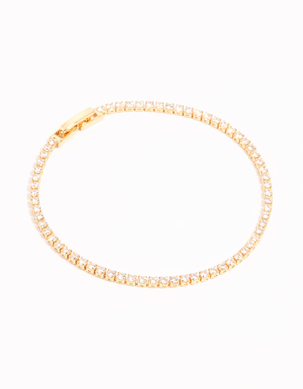 Gold Mini Round Cubic Zirconia Tennis Bracelet