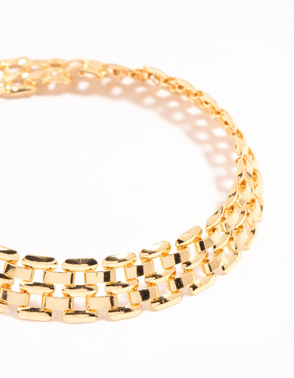 Gold Watch Link Style Chain Bracelet