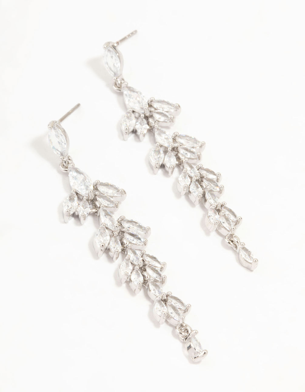 Silver Chandelier Cubic Zirconia Drop Earrings