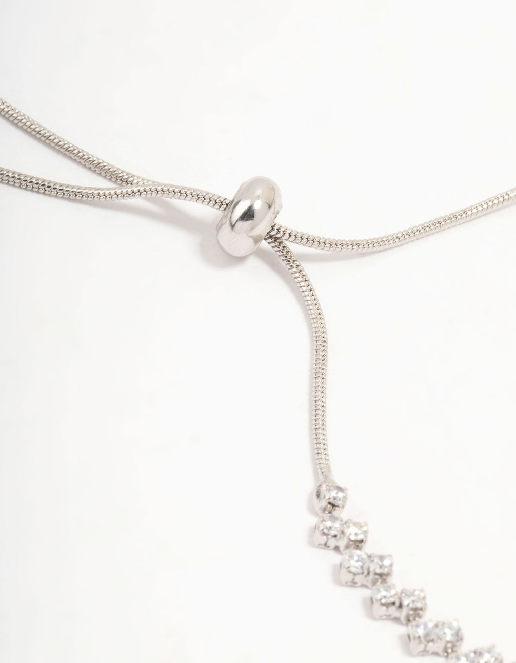 Silver Cubic Zirconia  Tennis Toggle Bracelet