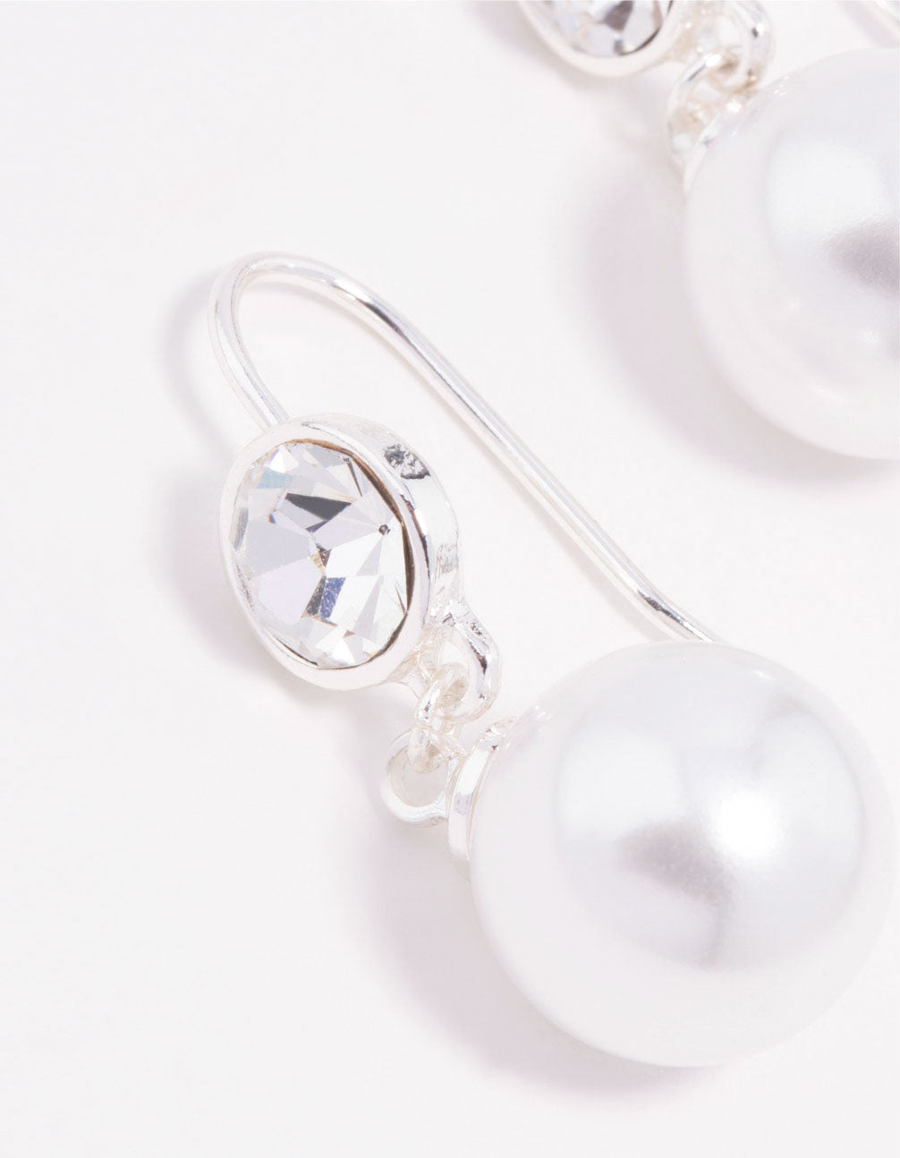 Silver Pearl & Czech Bohemia Crystal Drop Earrings