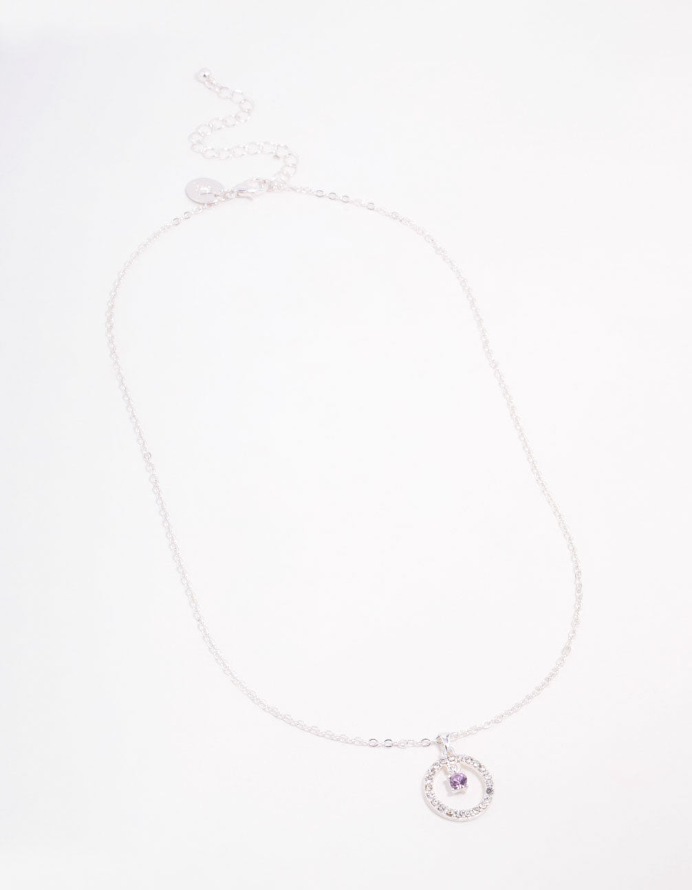 Floating Purple Czech Bohemia Crystal Circle Necklace