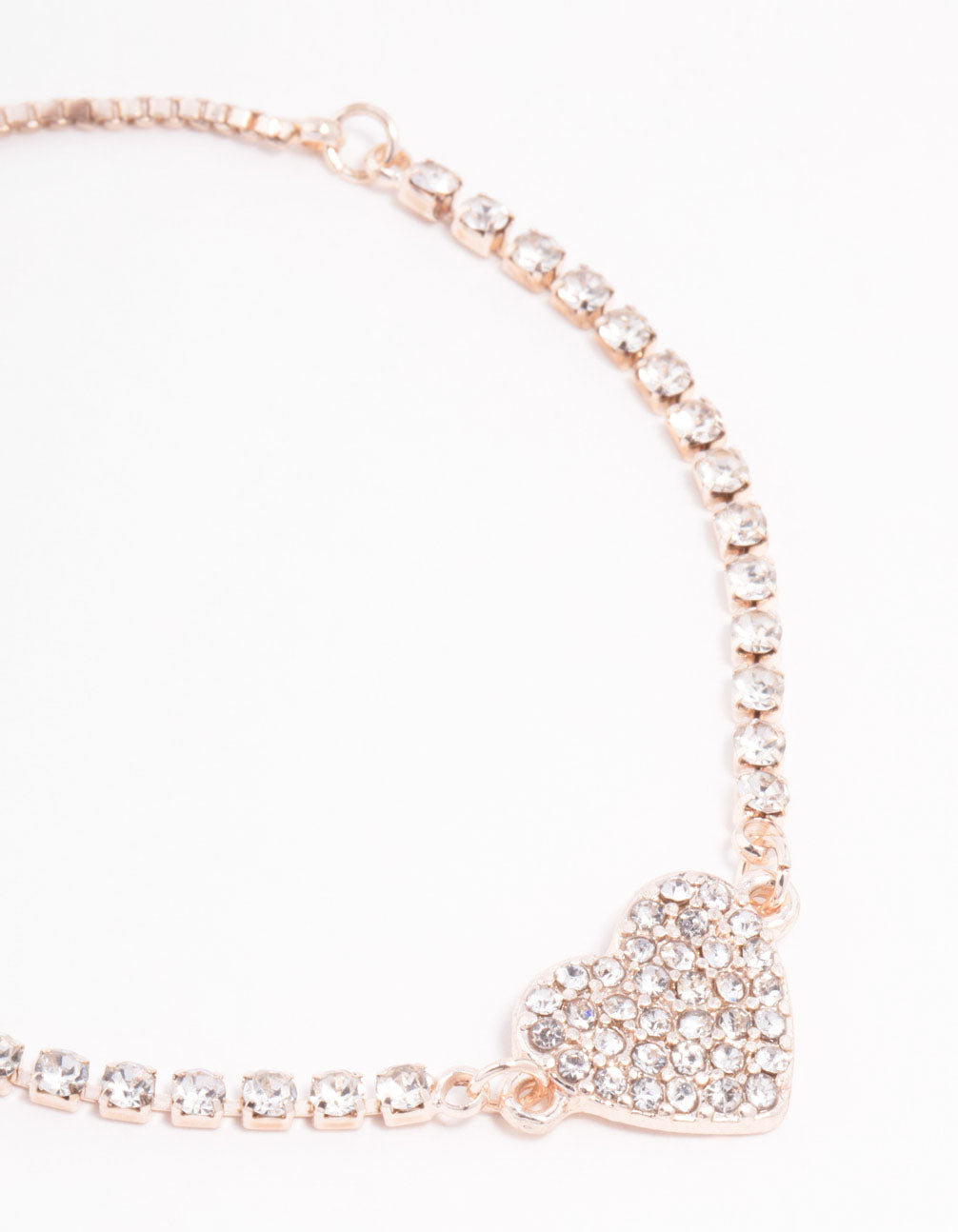 Rose Gold Heart Czech Bohemia Crystal Toggle Bracelet
