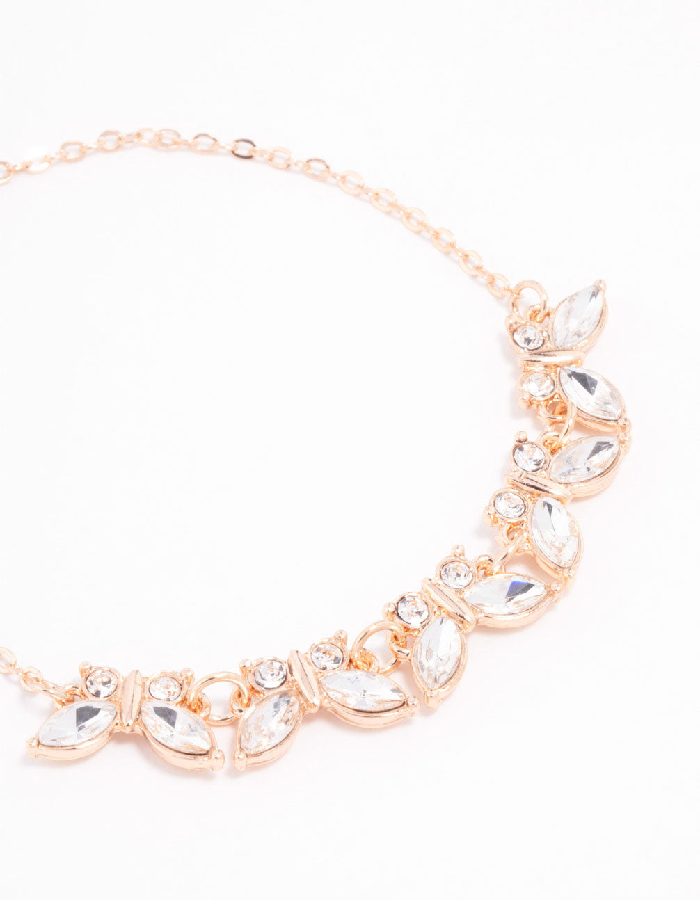 Rose Gold Czech Bohemia Crystal Butterfly Toggle Bracelet