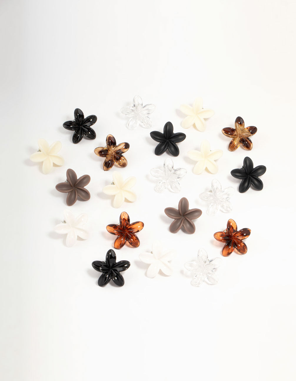 Mini Neutral Frangipani Claw Clips 10-Pack