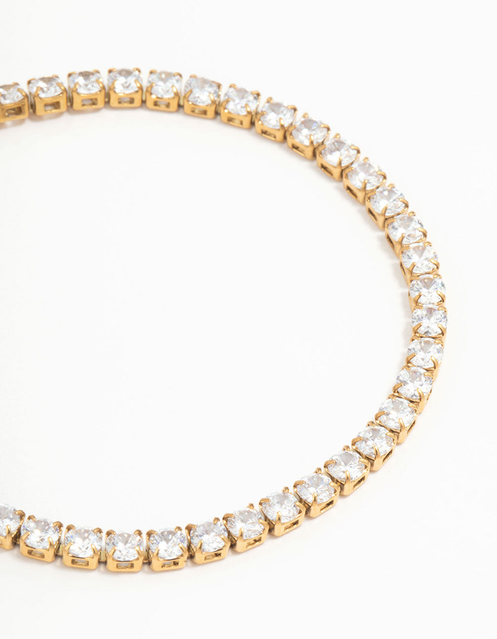 Waterproof Gold Plated Stainless Steel Cubic Zirconia Tennis Bracelet