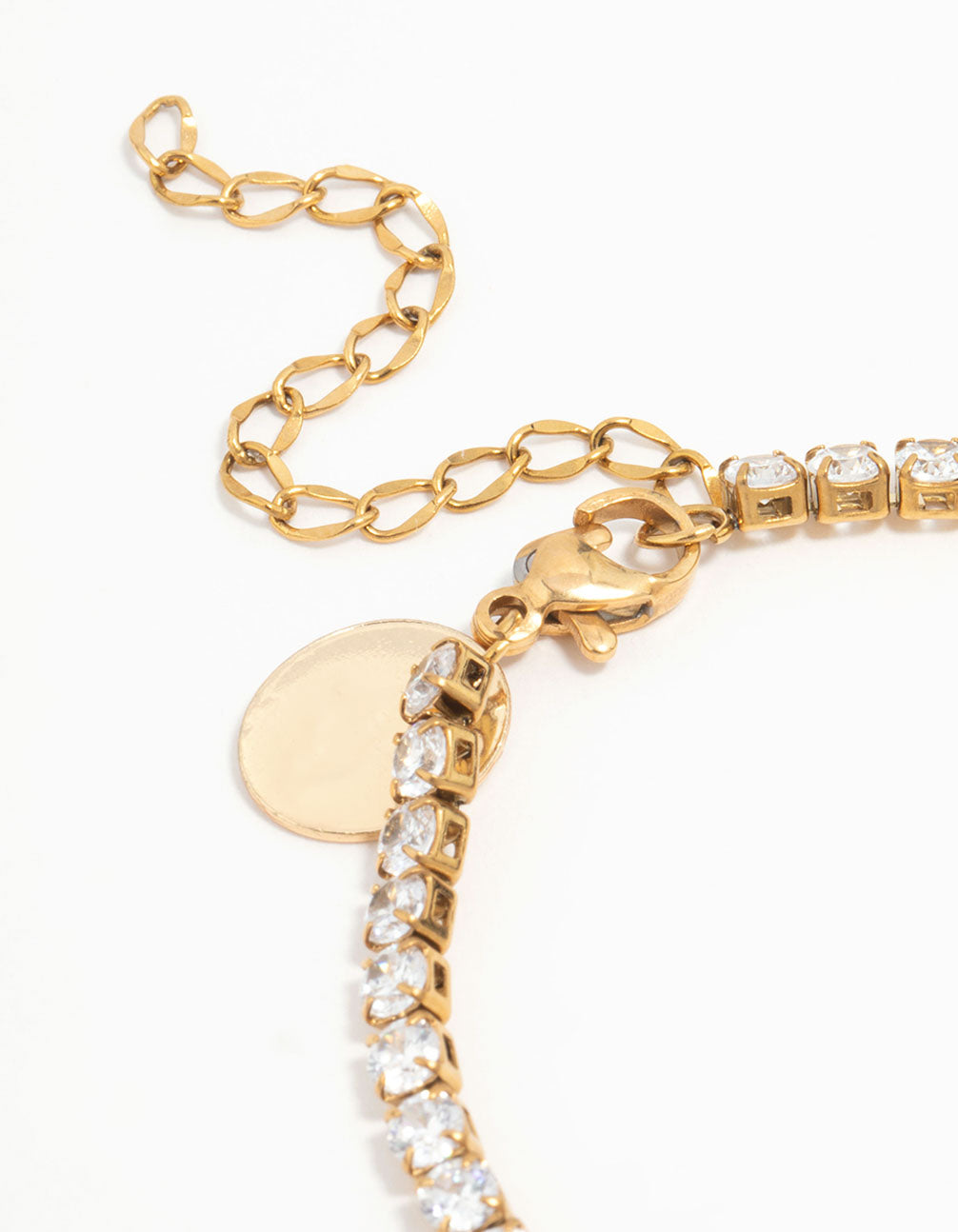 Waterproof Gold Plated Stainless Steel Cubic Zirconia Tennis Bracelet