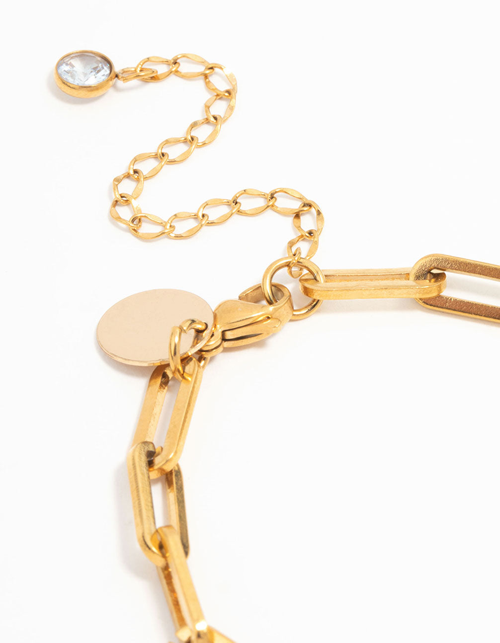 Waterproof Gold Plated Stainless Steel Paper Clip Bracelet