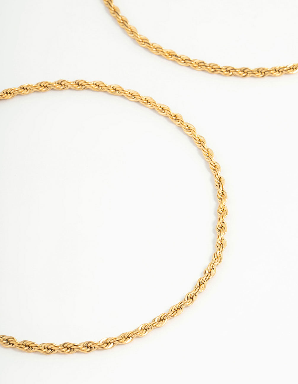 Waterproof Gold Plated Stainless Steel Rope & Chain Anklets 2-Pack