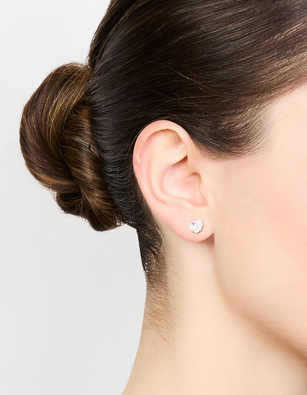 Gold Plated Sterling Silver Aurora Heart Stud Earrings