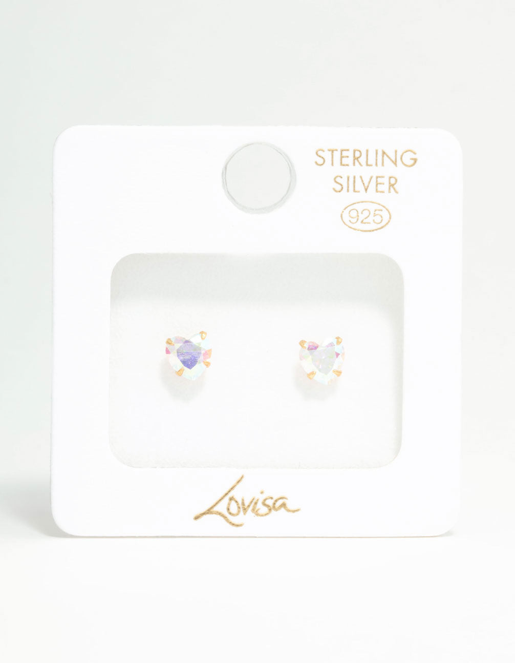 Gold Plated Sterling Silver Aurora Heart Stud Earrings