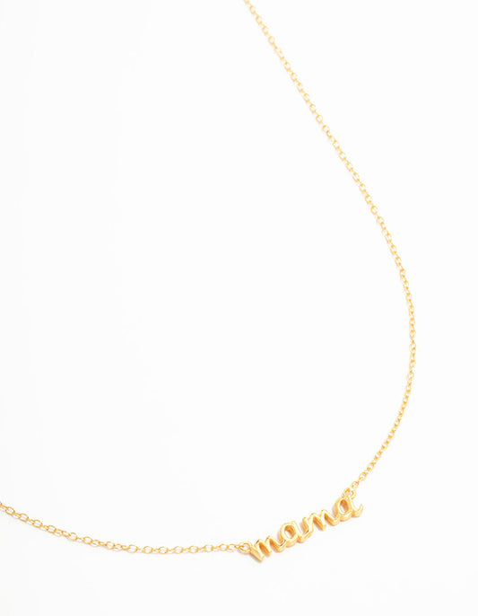 Gold Plated Sterling Silver Mama Necklace