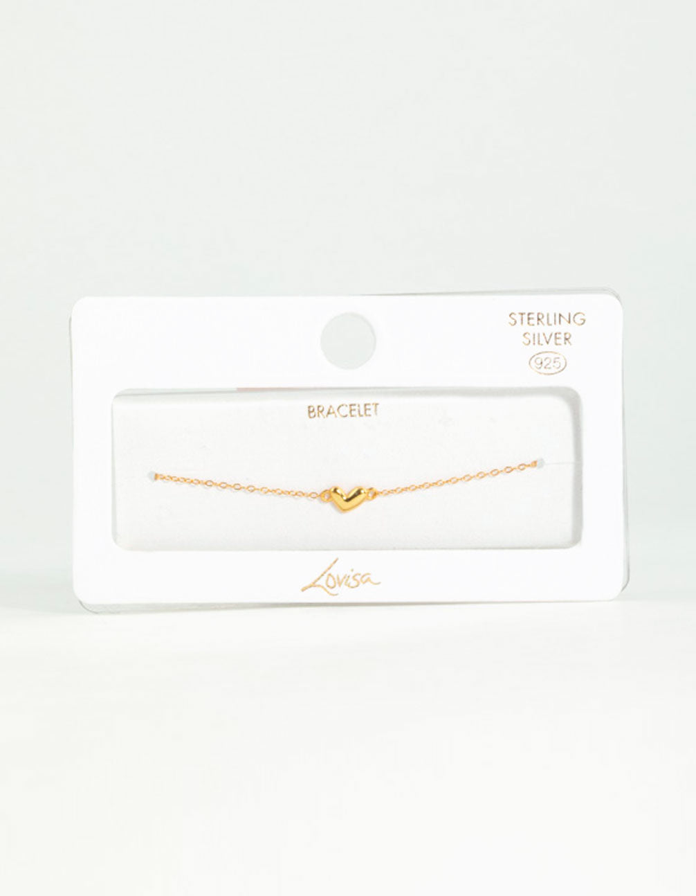 Gold Plated Sterling Silver Mini Heart Bracelet