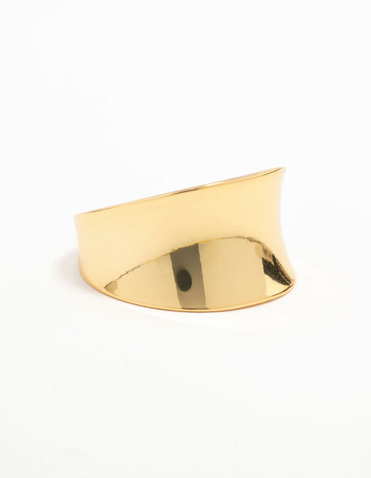 Waterproof Gold Plated Stainless Steel Chunky Ring