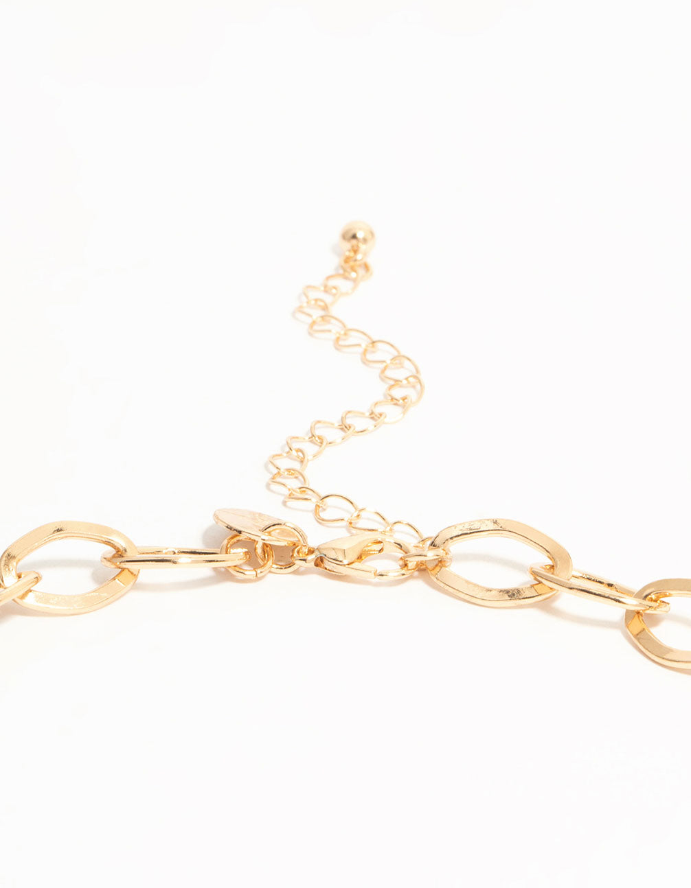 Gold Pearl & Heart Charm Short Necklace