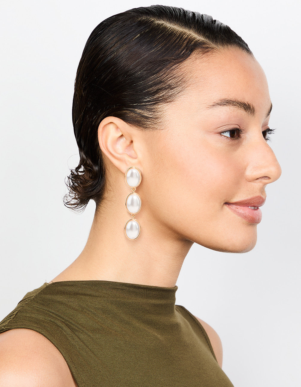 Gold Pearl Drop Earrings