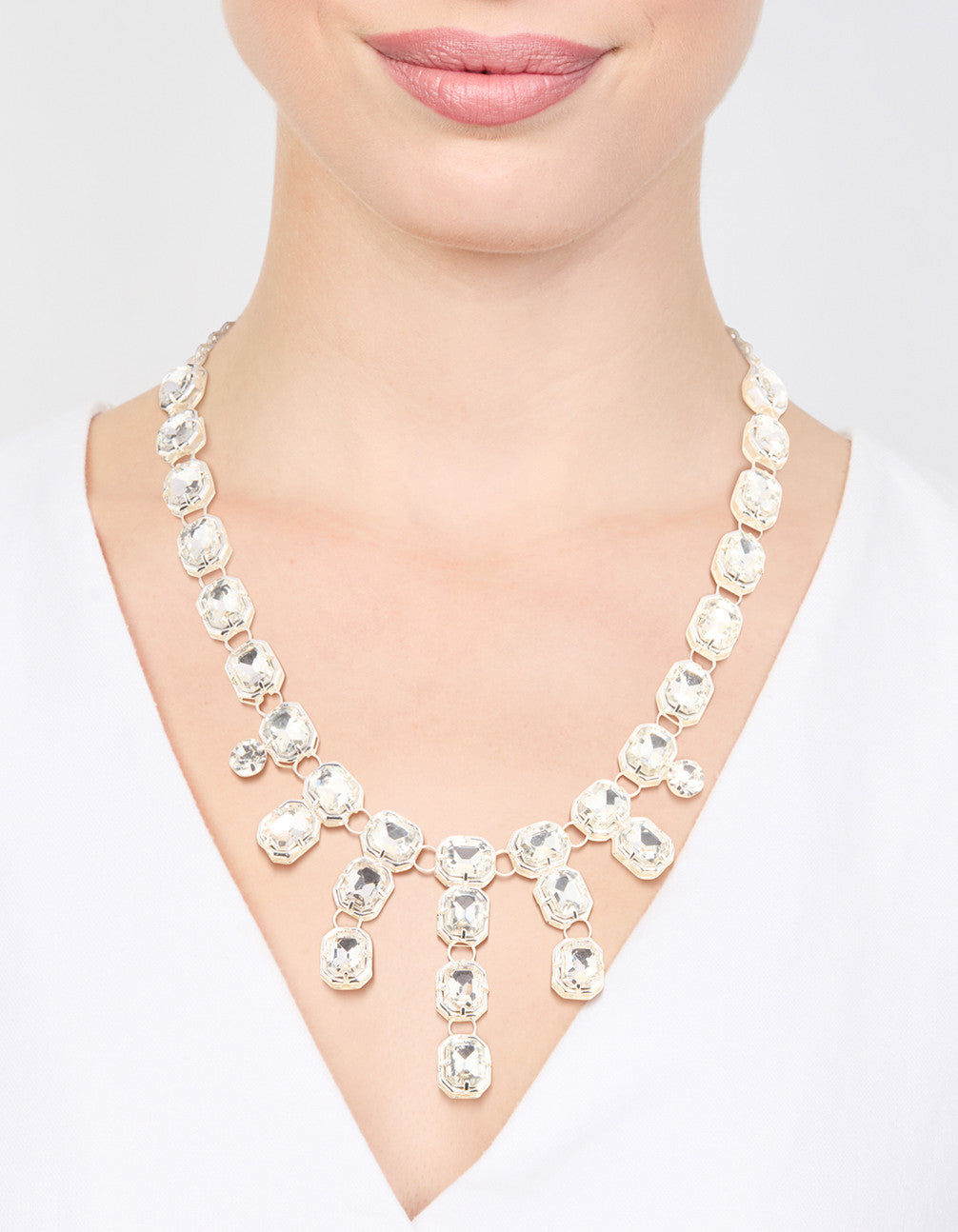 Silver Diamante Pendant Necklace